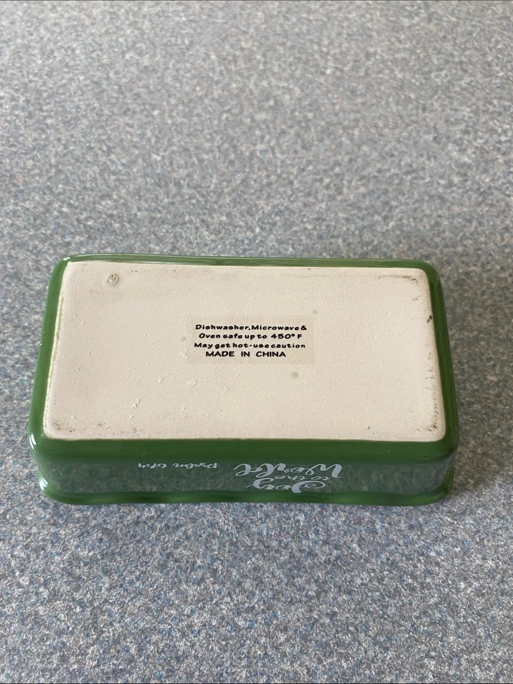 Green 'Joy to the World' Ceramic Loaf Pan